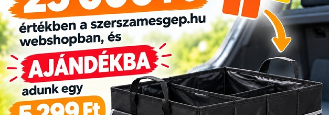 Ajándék autós rendszerező 25.000 ft-os rendelés felett