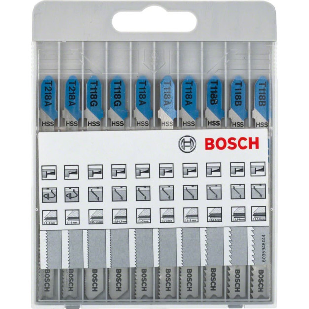 BOSCH Dekopírfűrészlap készlet 10 részes T befogás fémre