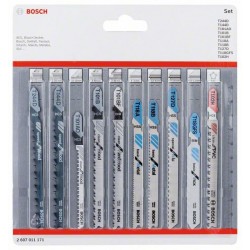 BOSCH Dekopírfűrészlap készlet 10 részes T befogás (fa, fém, pvc)