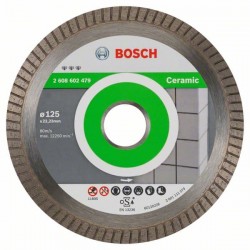 BOSCH Gyémánt vágókorong 125 x 1,4 x 7,0 x 22,2 mm turbo Best for Ceramic