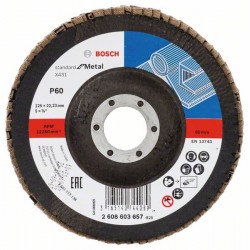 BOSCH Lamellás csiszolókorong kúpos 125 x 22,2 / P60 alu-oxid X431