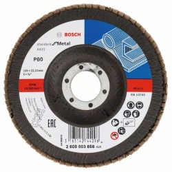 BOSCH Lamellás csiszolókorong kúpos 125 x 22,2 / P80 alu-oxid X431
