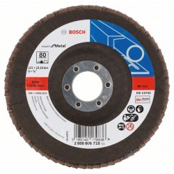 BOSCH Lamellás csiszolókorong kúpos 125 x 22,2 / P80 cirkon-korund X551 inox