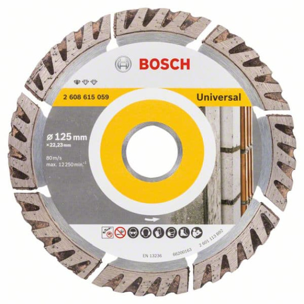 BOSCH Gyémánt vágókorong 125 x 2,0 x 10 x 22,2 mm szegmentált Standard for Universal