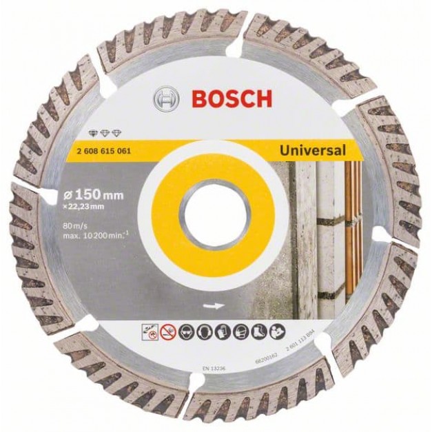 BOSCH Gyémánt vágókorong 150 x 2,4 x 10 x 22,2 mm szegmentált Standard for Universal