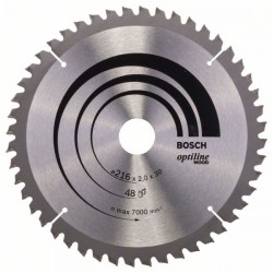 BOSCH Fűrésztárcsa fához 216 x 30 x 2,0 mm / 48T Optiline Wood