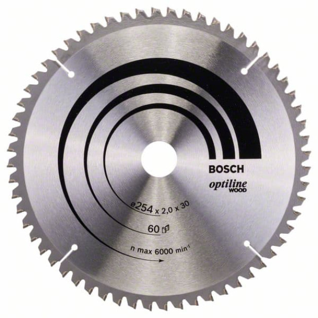 BOSCH Fűrésztárcsa fához 254 x 30 x 2,0 mm / 60T Optiline Wood