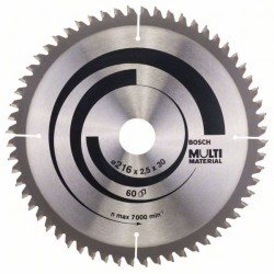 BOSCH Fűrésztárcsa univerzális 216 x 30 x 2,5 mm / 60T MultiMaterial