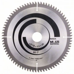 BOSCH Fűrésztárcsa univerzális 216 x 30 x 2,5 mm / 80T MultiMaterial