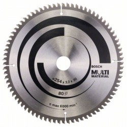 BOSCH Fűrésztárcsa univerzális 254 x 30 x 3,2 mm / 80T MultiMaterial