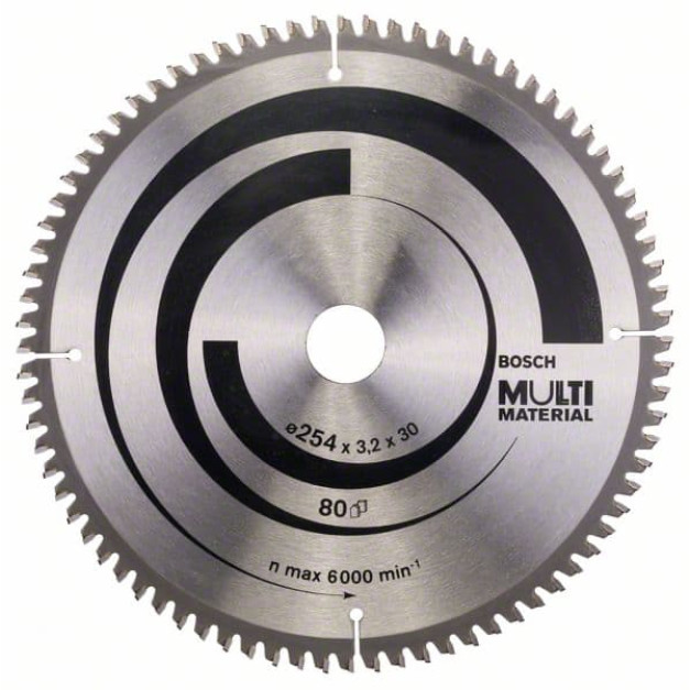 BOSCH Fűrésztárcsa univerzális 254 x 30 x 3,2 mm / 80T MultiMaterial