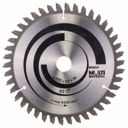 BOSCH Fűrésztárcsa univerzális 165 x 20/16 x 2,4 mm / 42T MultiMaterial
