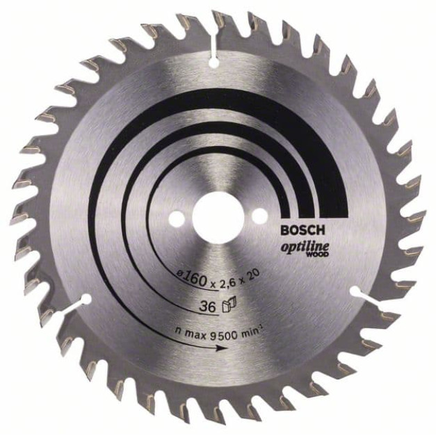 BOSCH Fűrésztárcsa fához 160 x 20/16 x 2,6 mm / 36T Optiline Wood