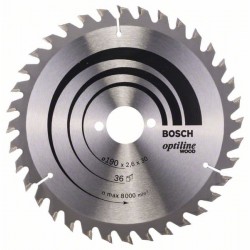 BOSCH Fűrésztárcsa fához 190 x 30 x 2,6 mm / 36T Optiline Wood
