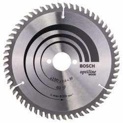 BOSCH Fűrésztárcsa fához 190 x 30 x 2,6 mm / 60T Optiline Wood