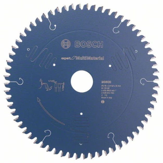 BOSCH Fűrésztárcsa univerzális 216 x 30 x 2,4 mm / 64T Expert for MultiMaterial