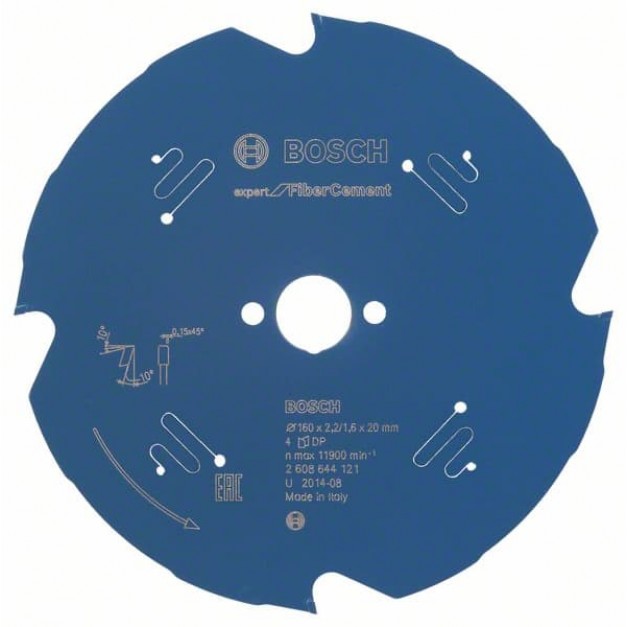 BOSCH Fűrésztárcsa betonyp lapokhoz 160 x 20 x 2,2 mm / 4T Expert for FiberCement