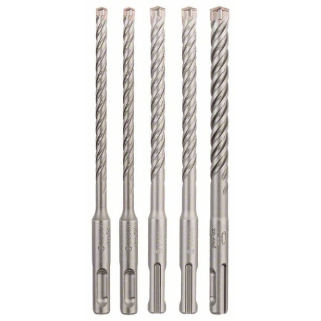 BOSCH 5X Kőzetfúró készlet 5 részes négyélű SDS-Plus (6 / 6 / 8 / 8 / 10 x 160 mm)