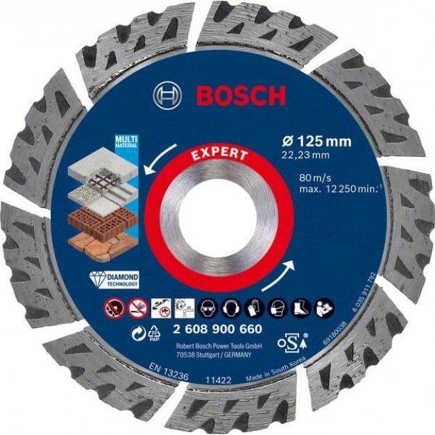 BOSCH EXPERT Gyémánt vágókorong 230 x 2,4 x 15 x 22,2 mm szegmentált MultiMaterial