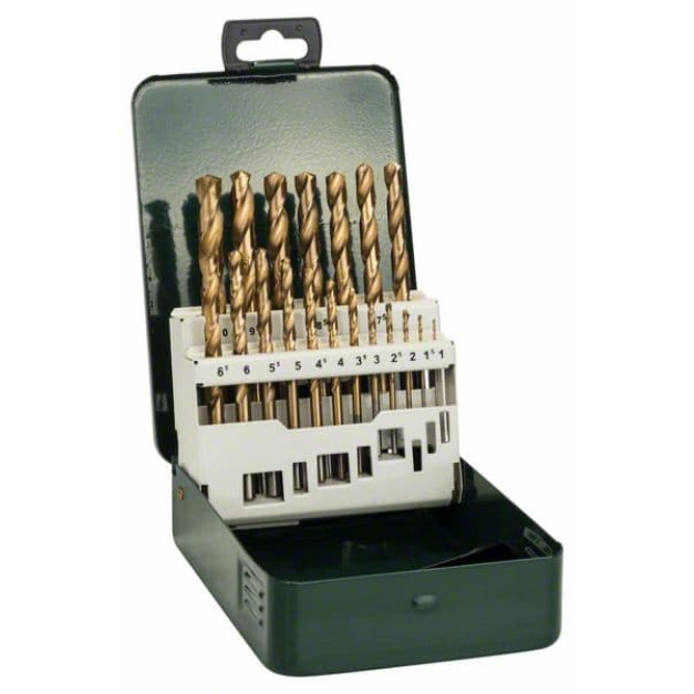 BOSCH Csigafúró készlet 19 részes 1,0-10,0 mm HSS-TiN DIN 338