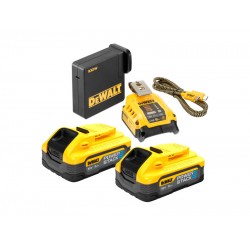 DEWALT Powerstack Akkumulátor és töltő szett USB 18 V 5 Ah (2 x 1,7 Ah akku) DCB094H2