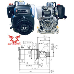 MEGHAJTÓ MOTOR ZONGSHEN NH150H 149cc 4,0 VíZSZINTES TENGELY