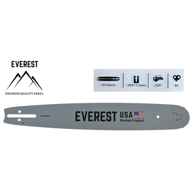 LÁNCVEZETŐ 16".325 1,5mm 66ogn. EVEREST