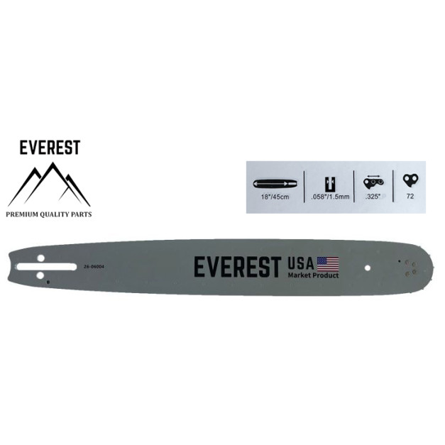 LÁNCVEZETŐ 18".325 1,5mm 72ogn. EVEREST