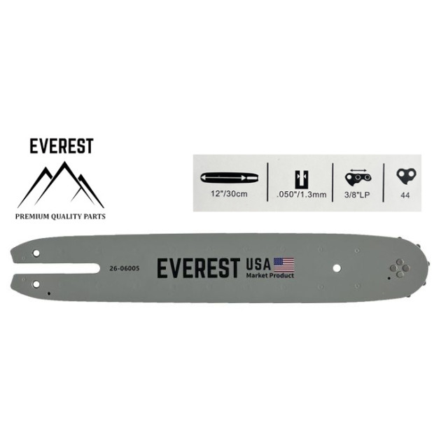 LÁNCVEZETŐ 12" 3/8LP 1,3mm 44ogn. EVEREST