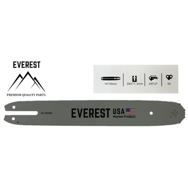 LÁNCVEZETŐ 14" 3/8LP 1,3mm 50ogn. EVEREST