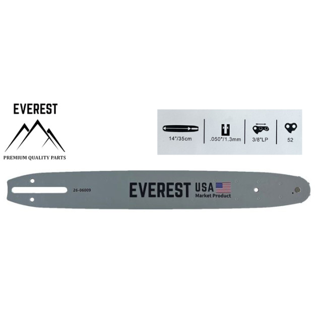 LÁNCVEZETŐ 14" 3/8LP 1,3mm 52ogn. EVEREST