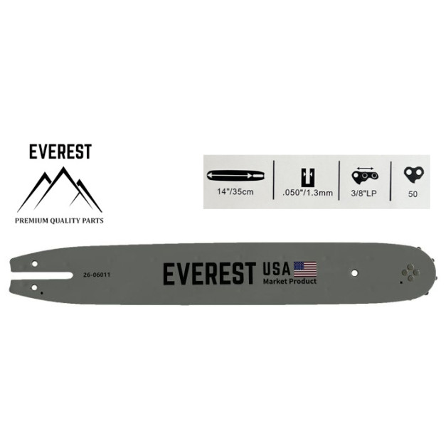 LÁNCVEZETŐ 14" 3/8LP 1,3mm 50ogn. EVEREST
