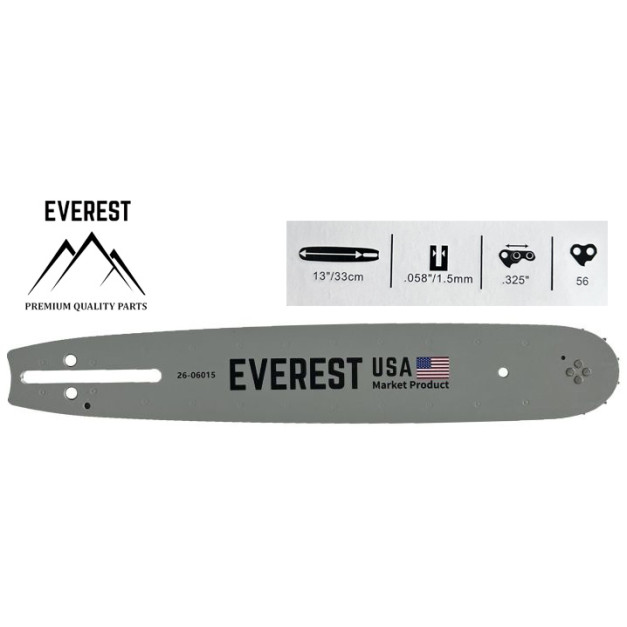 LÁNCVEZETŐ 13" .325 1,5mm 56ogn. EVEREST