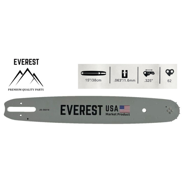 LÁNCVEZETŐ 15" .325 1,6mm 62ogn. EVEREST