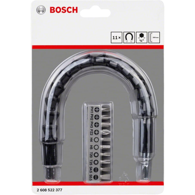 BOSCH Bithegy készlet 11 részes flexibilis műanyag hosszabbítóval 300 mm