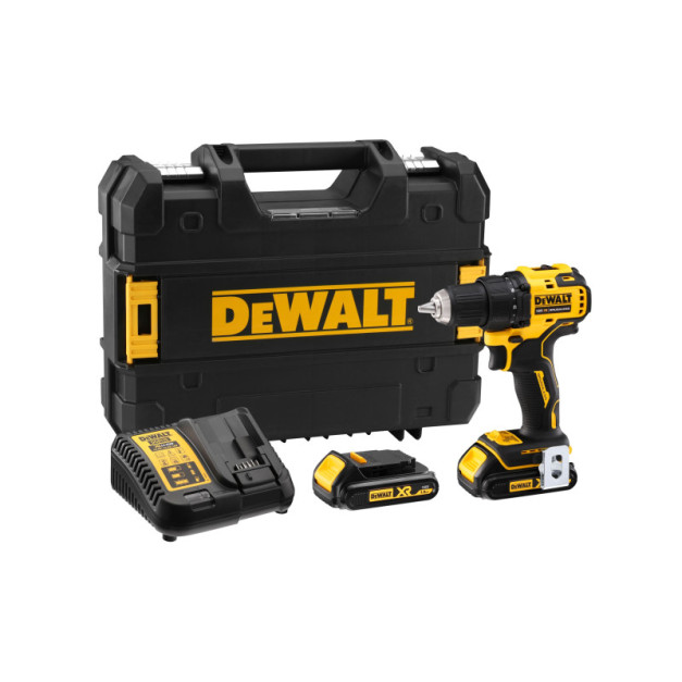 DEWALT Akkus fúrócsavarozó 18 V szénkefe nélküli (2 x 1,5 Ah akku + töltő + TSTAK) DCD708S2T