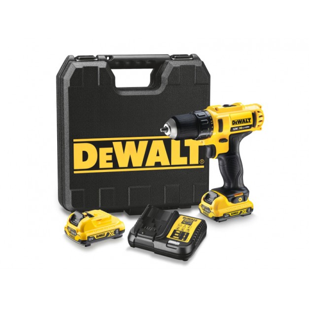 DEWALT Akkus fúrócsavarozó 12 V szénkefe nélküli (2 x 2,0 Ah akku + töltő) DCD710D2