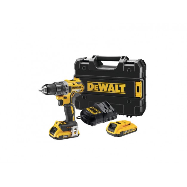 DEWALT Akkus fúrócsavarozó 18 V szénkefe nélküli (2 x 2,0 Ah akku + töltő) DCD791D2