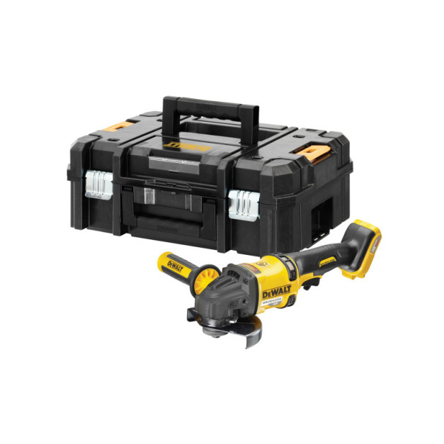 DEWALT Akkus sarokcsiszoló 125 mm 18 V szénkefe nélküli (akku + töltő nélkül, TSTAK) DCG418NT