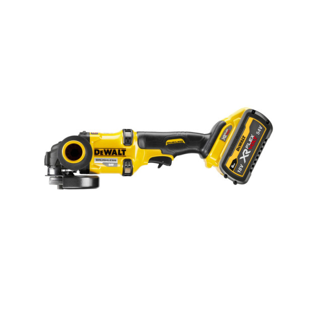 DEWALT Akkus sarokcsiszoló 125 mm 18 V szénkefe nélküli (2 x 6,0 Ah akku + töltő)DCG418T2