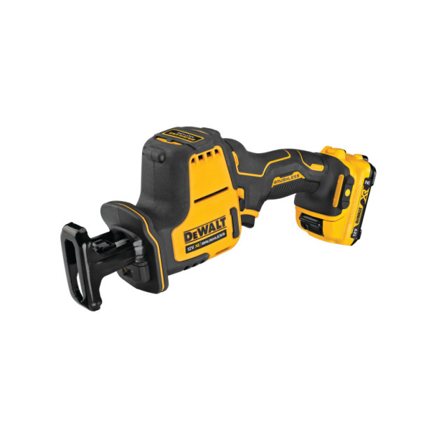 DEWALT Akkus szablyafűrész 12 V szénkefe nélküli (2 x 2,0 Ah akku + töltő) DCS312D2