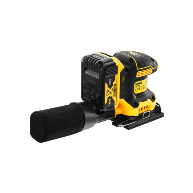 DEWALT Akkus excenter csiszoló 18 V szénkefe nélküli (2 x 5,0 Ah akku + töltő) DCW200P2