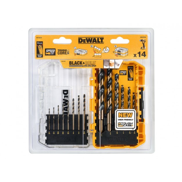 DEWALT Black & Gold Fémfúrószár készlet 14 részes