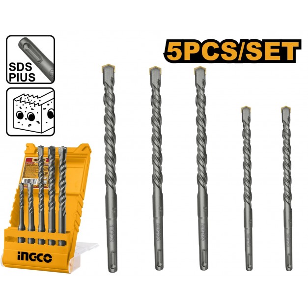 INGCO Kőzetfúró készlet 5 részes 6-12 mm SDS-Plus