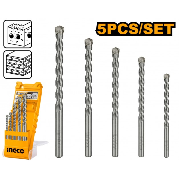 INGCO Kőzetfúró készlet 5 részes 4-10 mm hengeres