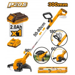 INGCO Akkus fűszegélynyíró 300 mm 20 V (1 x 2,0 Ah akku + töltő)