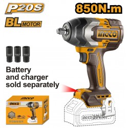INGCO Akkus ütvecsavarozó 1/2" 850 Nm 20 V (akku és töltő nélkül)