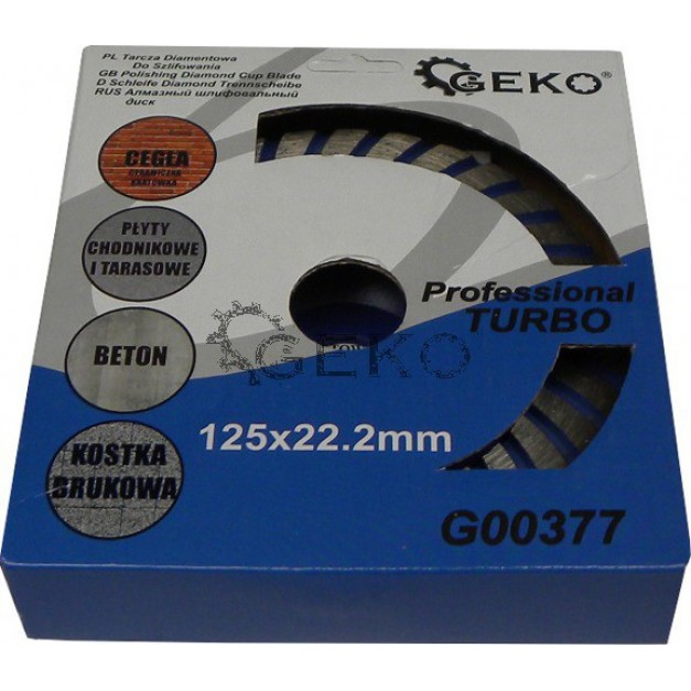 Geko betoncsiszoló gyémánttárcsa 125mm (Turbo)