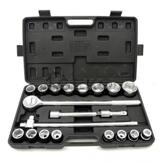 GEKO 21 darabos dugókulcskészlet 3/4" 19-50mm, 6 lapfejű