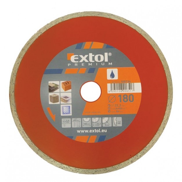 Extol Premium gyémántvágó csempevágáshoz; 115x22,2mm, sima